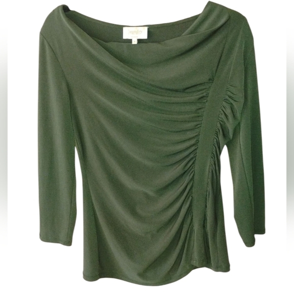 Laundry By Shelli Segal Tops - Laundry Shelli Segal Side Ruching Top Blouse Olive Green Size M